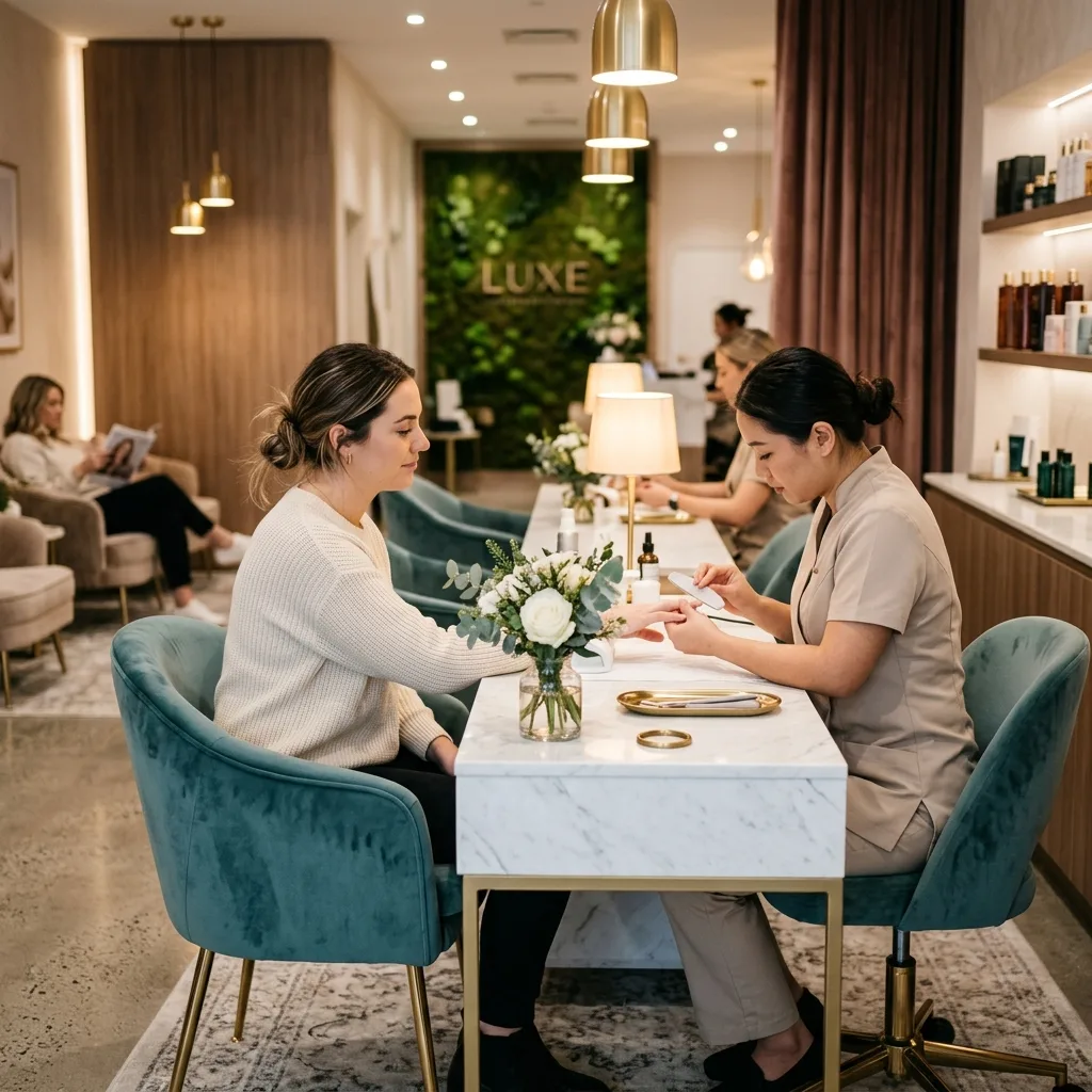 Inside Tiffany Bleu Beauty Lounge — premium nail care in a calm, spa-like setting